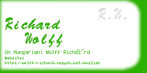 richard wolff business card